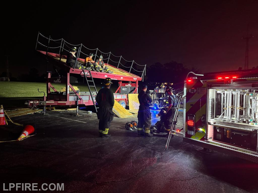 Vertical ventilation allows hot gases and smoke to escape a structure making the inside environment more tenable.  This prop simulates a peaked roof for our firefighters to practice their cut work on.